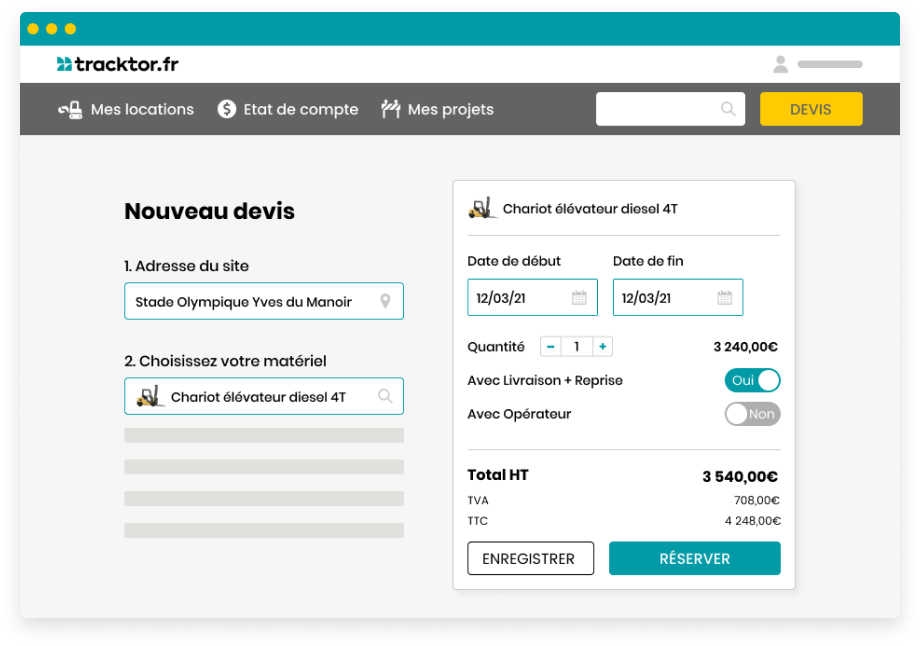 représentation du funnel repeater avec previsualisation du devis